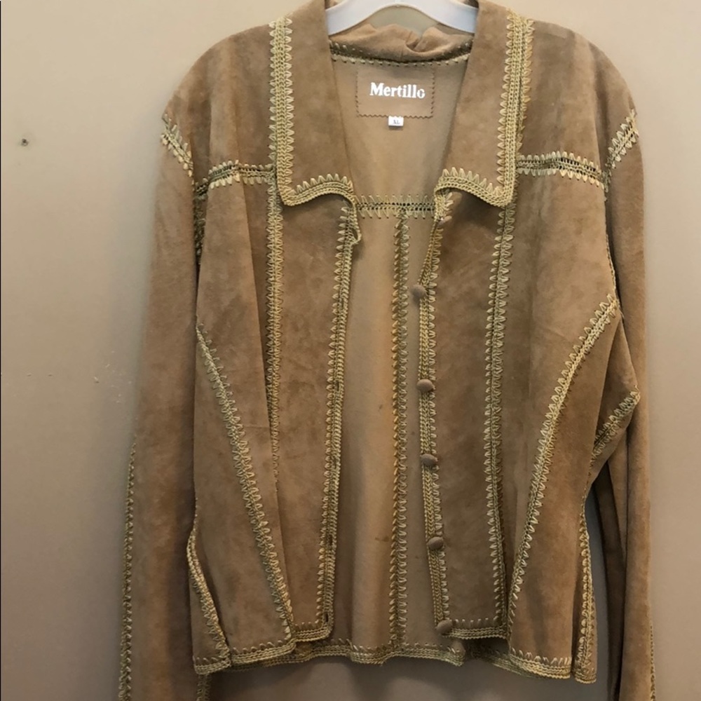 Suede shirt.
